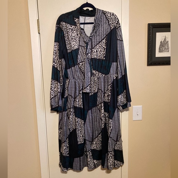 SHEIN lune plus chevron and leopard print dress - Picture 2 of 6